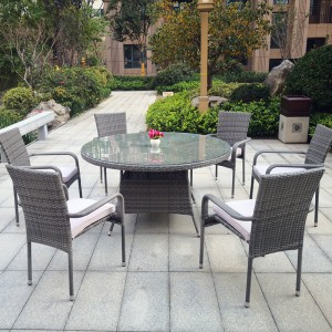 Round patio dining set rattan dining chairs table set outdoor dining set