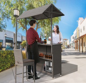 Outdoor bar counter set patio bar Set rattan bar counter stool