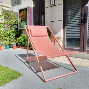 Adjustable deck chair – Folding chaise lounge reclining chair