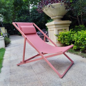 Adjustable deck chair – Folding chaise lounge reclining chair