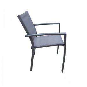 Isihlalo se-aluminium armchair stackable mesh Isihlalo sokudlela sangaphandle