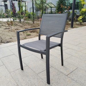 Алюмінієве крісло, яке можна штабелювати, сітчасте крісло для відкритого обіду