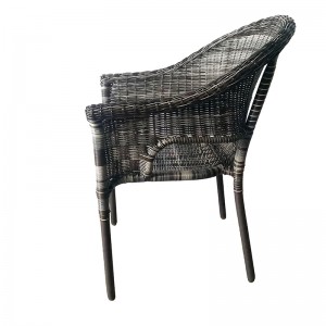 Panlabas na rattan armchair stackable dining chair garden chair
