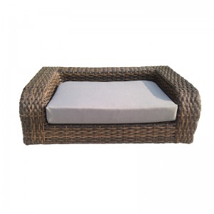 Сварной металлический каркас, плетеный диван-кровать для домашних животных из ротанга для собак/кошек
