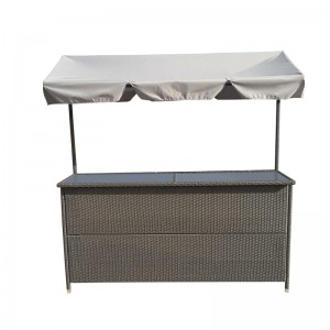 Garden Rattan bar with polyester roof