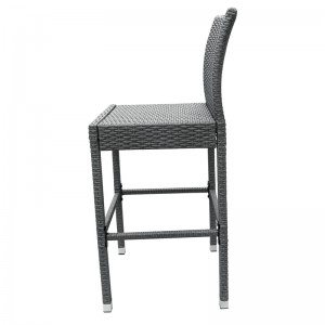 Patio high bar stool rattan chair with elegant curve back