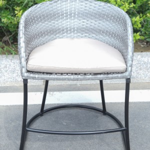 Artificial poly Rattan effect mini bar stool with armrest