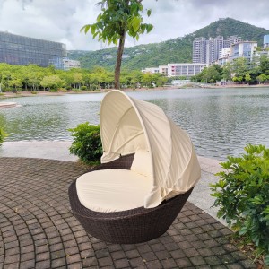 Patio daybed outdoor lounge daybed canopy rattan poolside sunbed