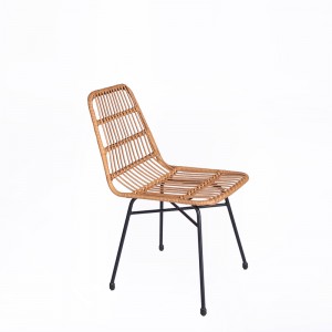 Rattan dining chair outdoor stackable side chair