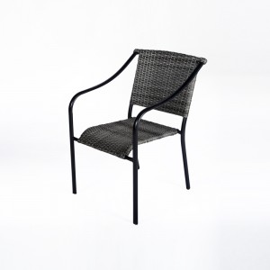 Outdoor dining chair stackable rattan armchair garden chair