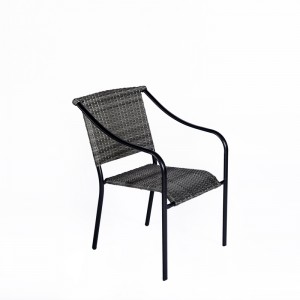 Outdoor dining chair stackable rattan armchair garden chair