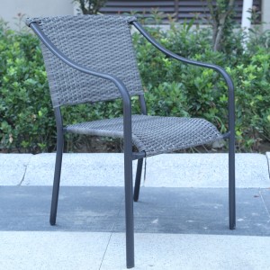 Accent outdoor dining chair – Stacking wicker armchair