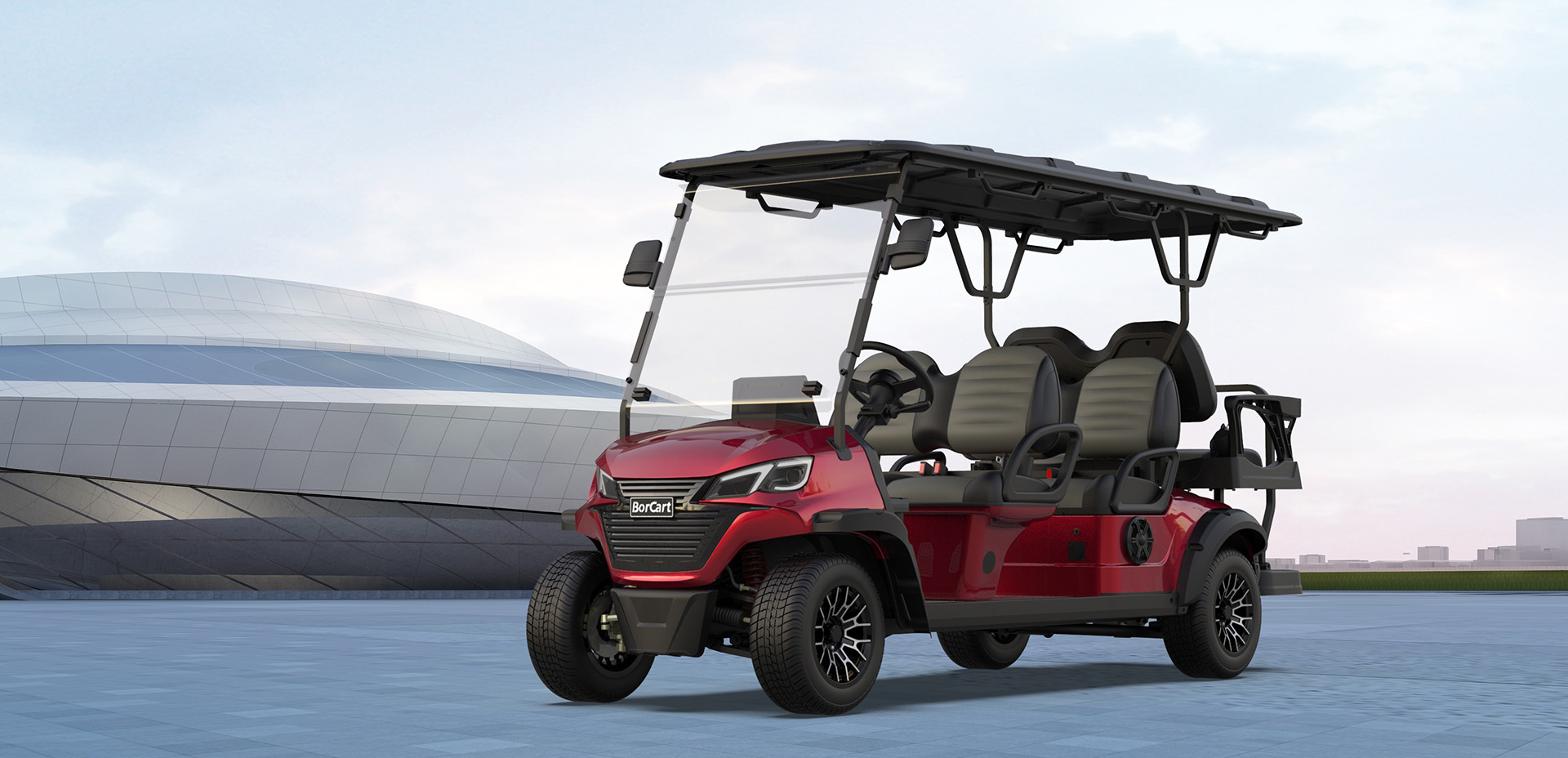 ET 6-sits elektrisk golfbil för sightseeingvagn