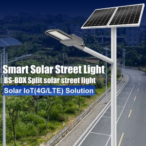 BS-BDX Split Solar Smart Street Light, Separated Solar Lamp with Solar IoT (4G/LTE) Solution For Project Smart Lighting