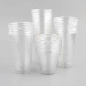 Custom Logo Disposable 16 Oz Clear Pet Plastic Cups