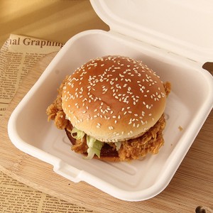 Boxa Lunchê ya Kaxezê ya Bagasse-Greaseproof Custom Microwavable & Biodegradable