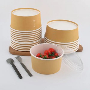 Wholesale Kraft Paper Salad Bowl with  Lid