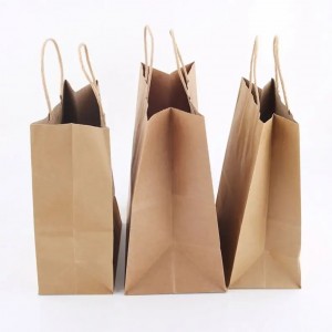 Customized Logo Eco-loropaken takeaway Kraft Bags