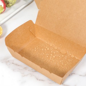 Custom Logo Disposable Kraft Paper Lunch Box