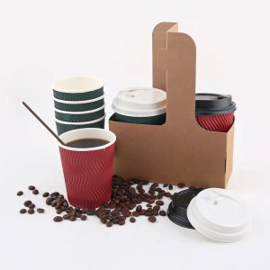 Engangs Ripple Wall Coffee Paper Cup Engros
