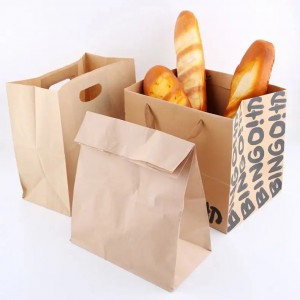 Customised Logo Eco-friendly takeaway Kraft Bags