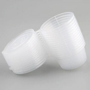 Cangkir Plastik Disposable Sareng Piala Pudding Tutup