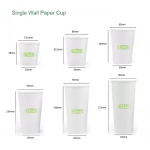 Bicchiere di carta a parete singola con coperchio resistente al calore e a prova di perdite