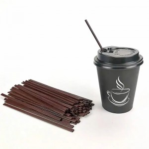 Haste de agitação descartável para café, bebida quente, leite, chá, plástico, furo duplo, palha de café personalizada