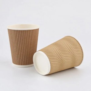 Disposable Ripple Wall Kopi Paper Cup Grosir