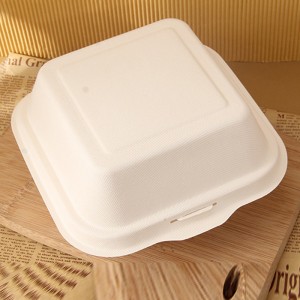 Microwavable & Biodegradable Custom Greaseproof Bagasse Paper Box Lunch Box