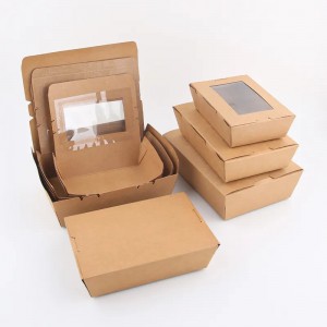 Кутија од хартија за пакување храна со видливи прозорци
