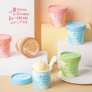 Hot Selling Disposable Ice Cream Paper Cup mei deksels