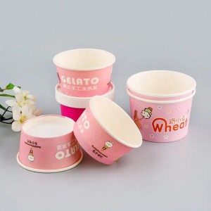 Custom nga Ice Cream Cups nga adunay Lid Wholesale