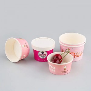 ถ้วยไอศกรีมแบบกำหนดเองพร้อมฝาปิดขายส่ง