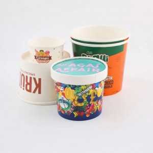 Ice Cream Cup with Lid and Spoon for Hot or Cold Food