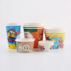 Whosesale prilagođene papirnate čaše za sladoled s poklopcima