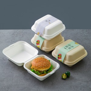 קופסת ארוחת צהריים Bagasse compostable עם תאים סיטונאי