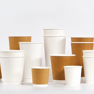 Customizable & Disposable Paper Cups nrog hau rau kas fes
