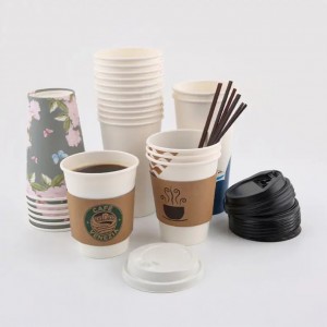 Tassa de cafè de cartró biodegradable i d'un sol ús personalitzada