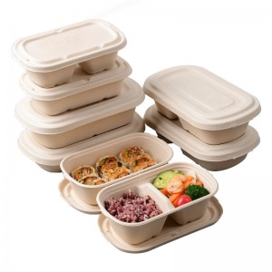 Compostable Bagasse Lunch Box With Compartments  Wholesale