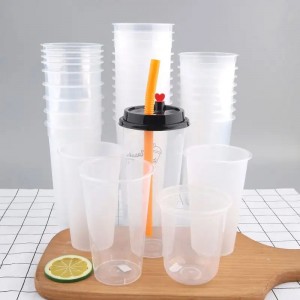 Bicchiere di plastica trasparente personalizzato da 12 once con coperchi