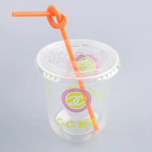 Eco-friendly Custom PET Piala Plastik sareng Tutup