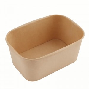 Disposable Takeaway Rectangular Kraft Paper Bowl