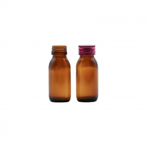 Round Shape Amber Syrup Glass Bottle