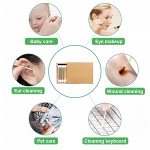 Multifunctional biodegradable bamboo stick cotton swabs