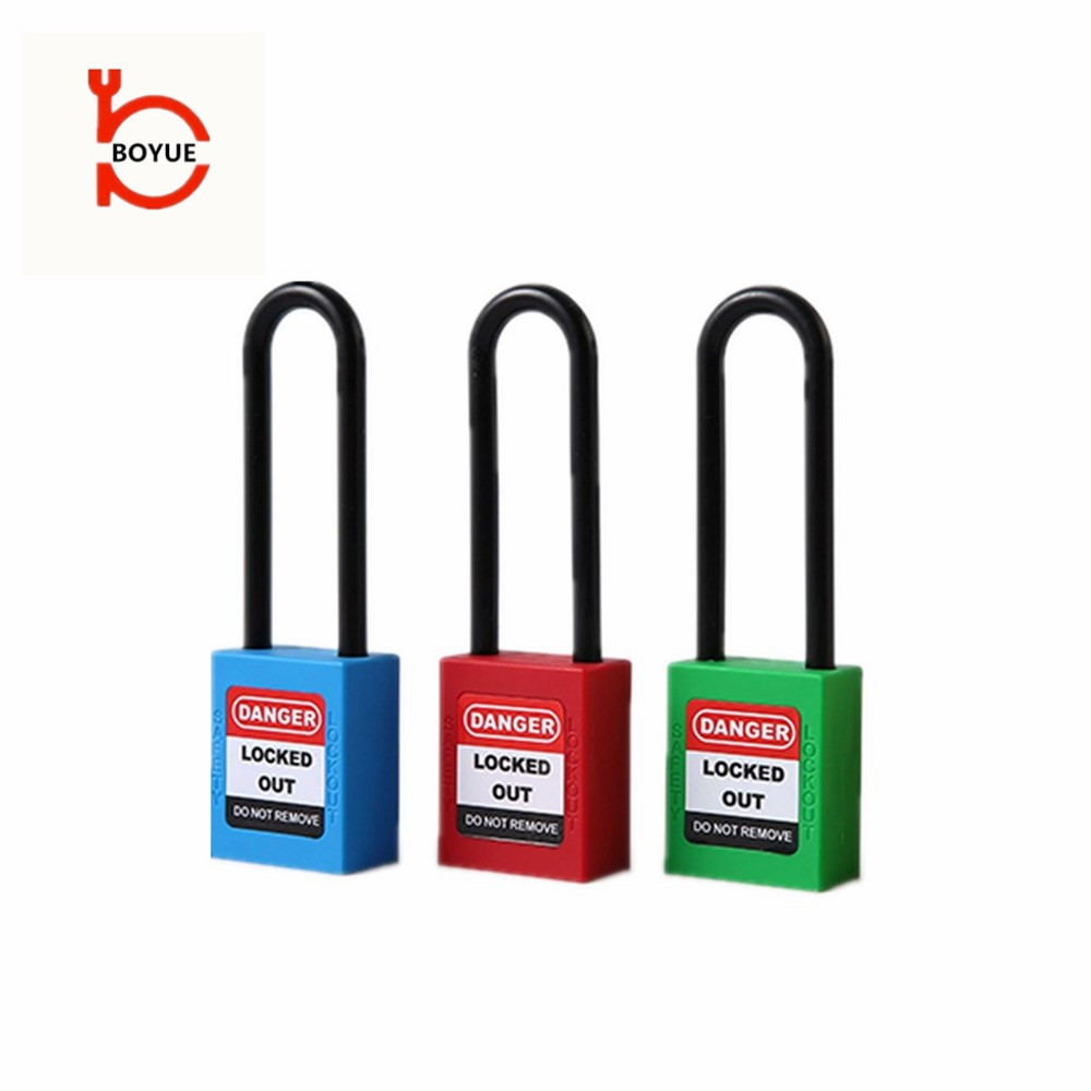 OEM Supply 76mm Nylon Safety Padlock - Industrial long shackle 76mm insulation shackle safety padlock PL76 – Boyue