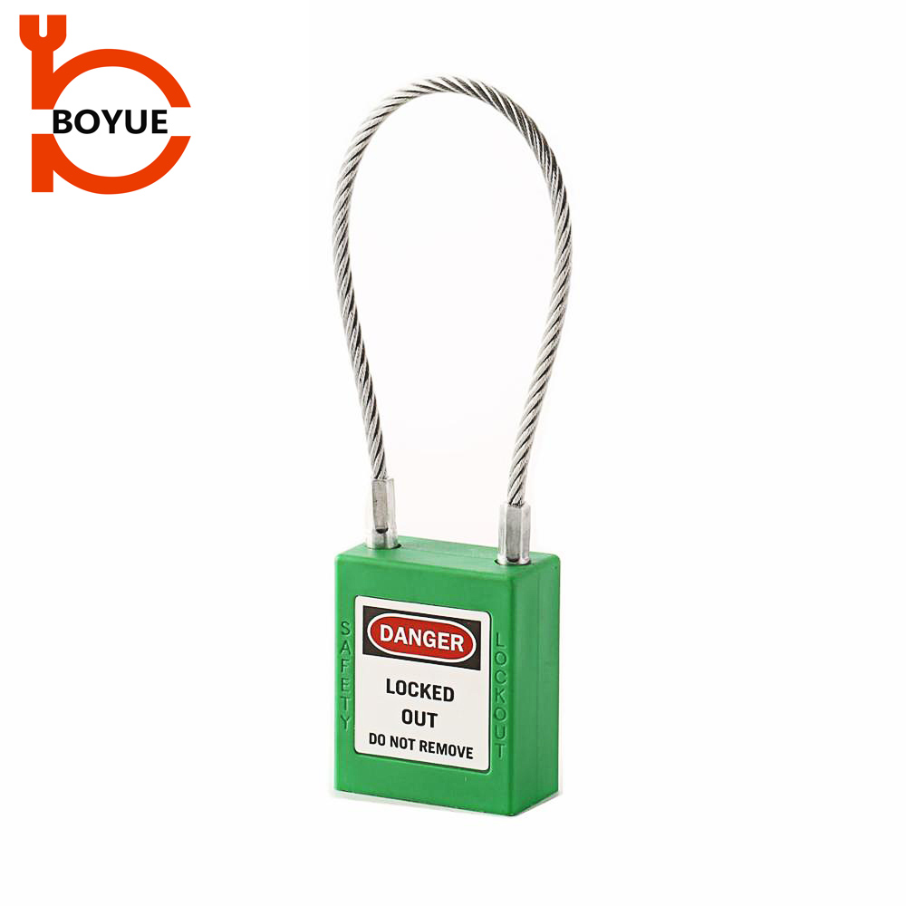China Supplier 175mm Steel Cable Shackle Safety Padlock Featured Image