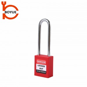 Industrial long shackle 76mm steel shackle safety padlock S/S76