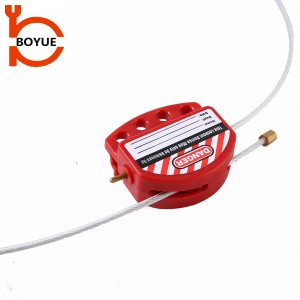 2022 Good Quality China Red Plastic Adjustable Steel Cable Lockout with 4 Lockout Holes