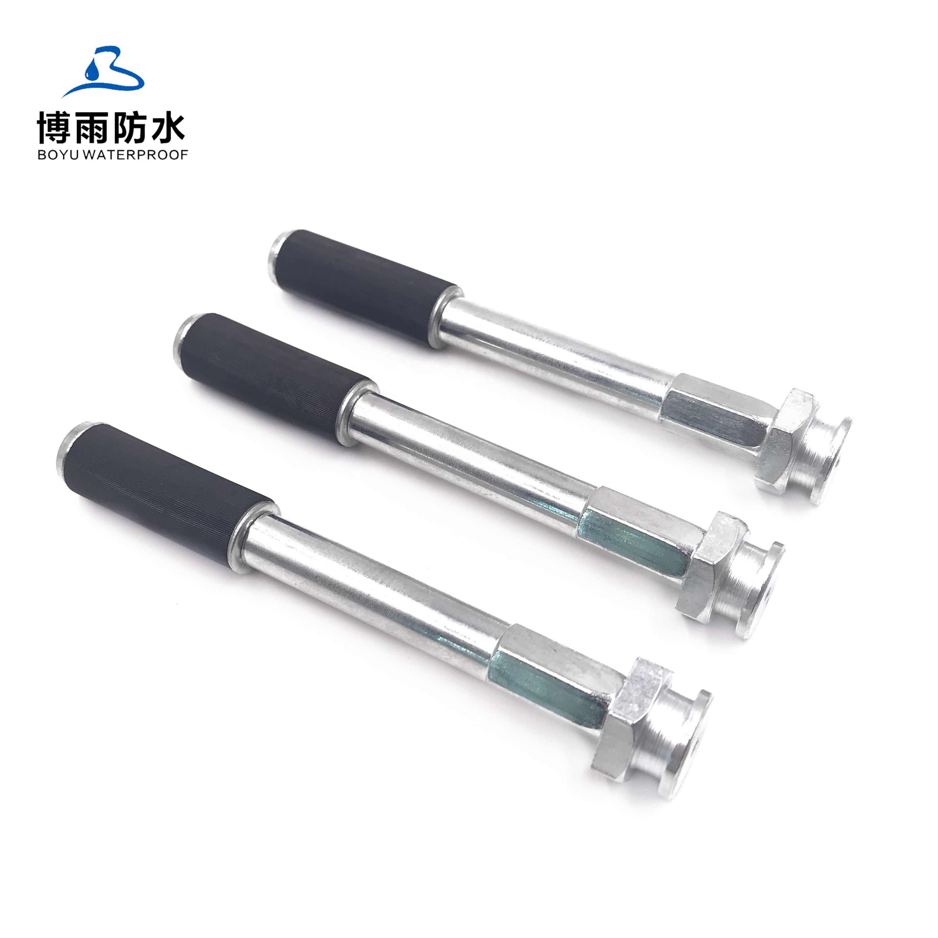Waterproof Grey Aluminium Flat Head steel Injection Packer 16*120mm M8 nipples